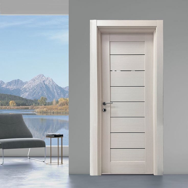 sobna vrata krema sa crnim staklom