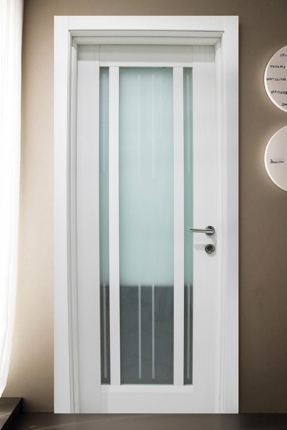 Sobna vrata - Sneg bela sa staklom